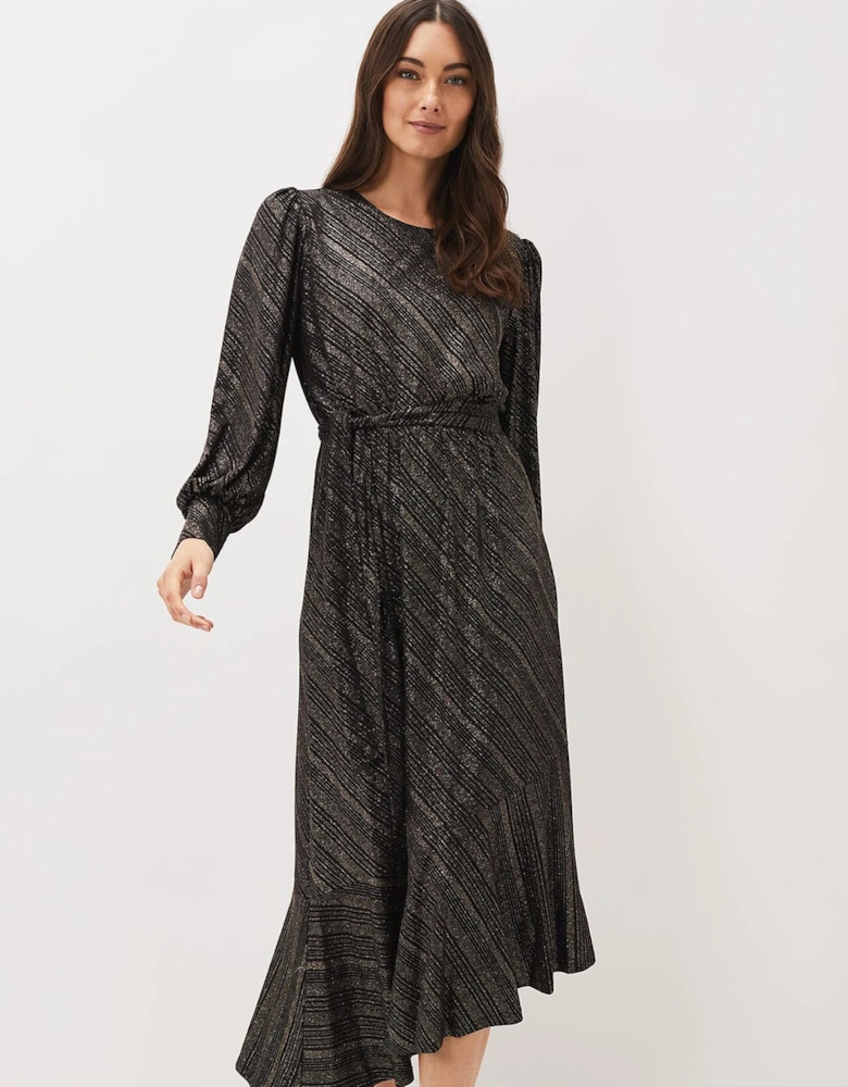 Clairette Asymmetric Sparkle Dress