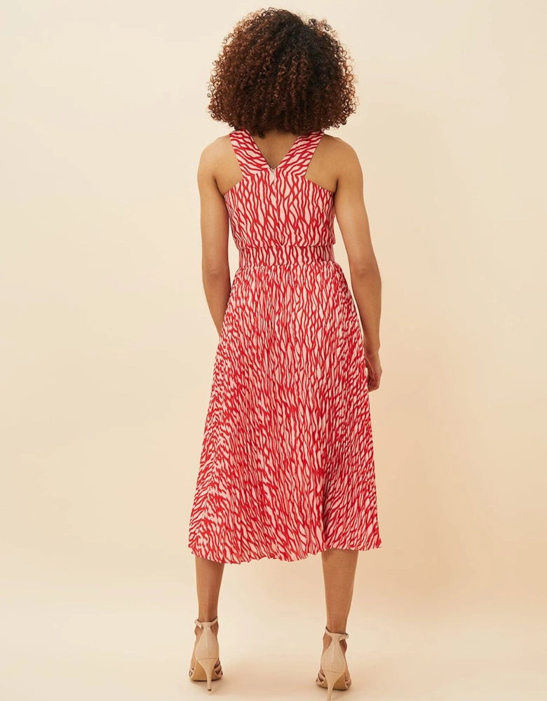 Yas Abstract Print Halterneck Dress