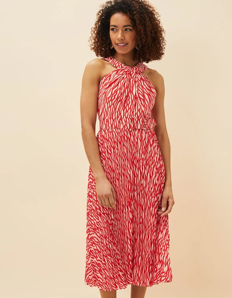 Yas Abstract Print Halterneck Dress