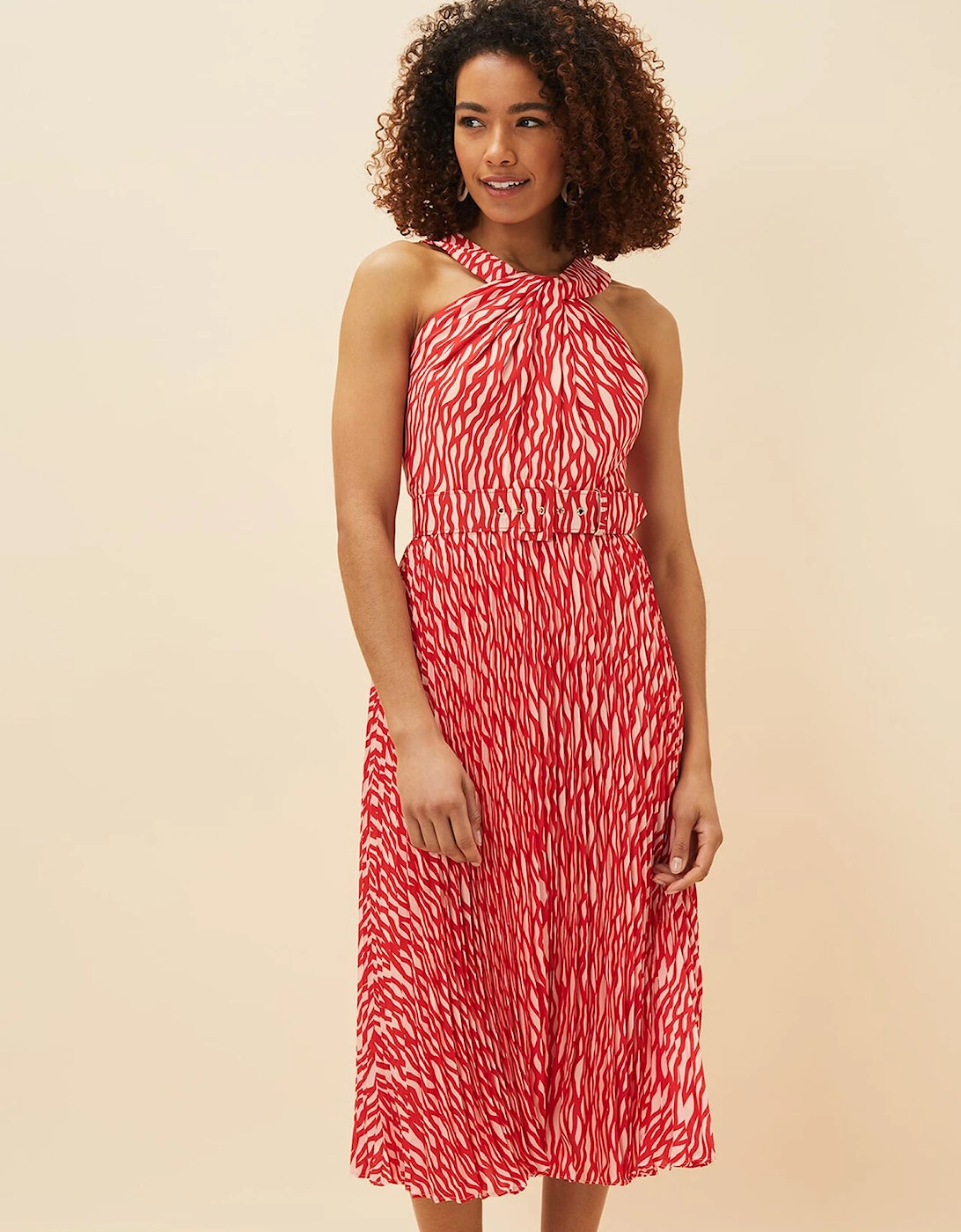 Yas Abstract Print Halterneck Dress