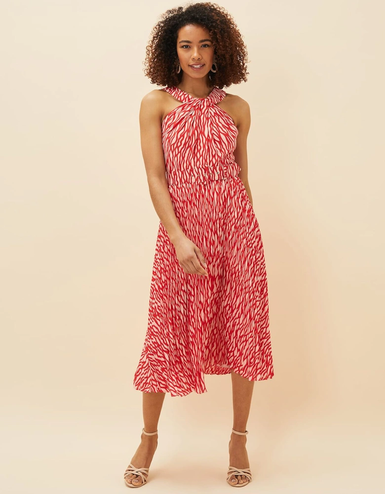 Yas Abstract Print Halterneck Dress