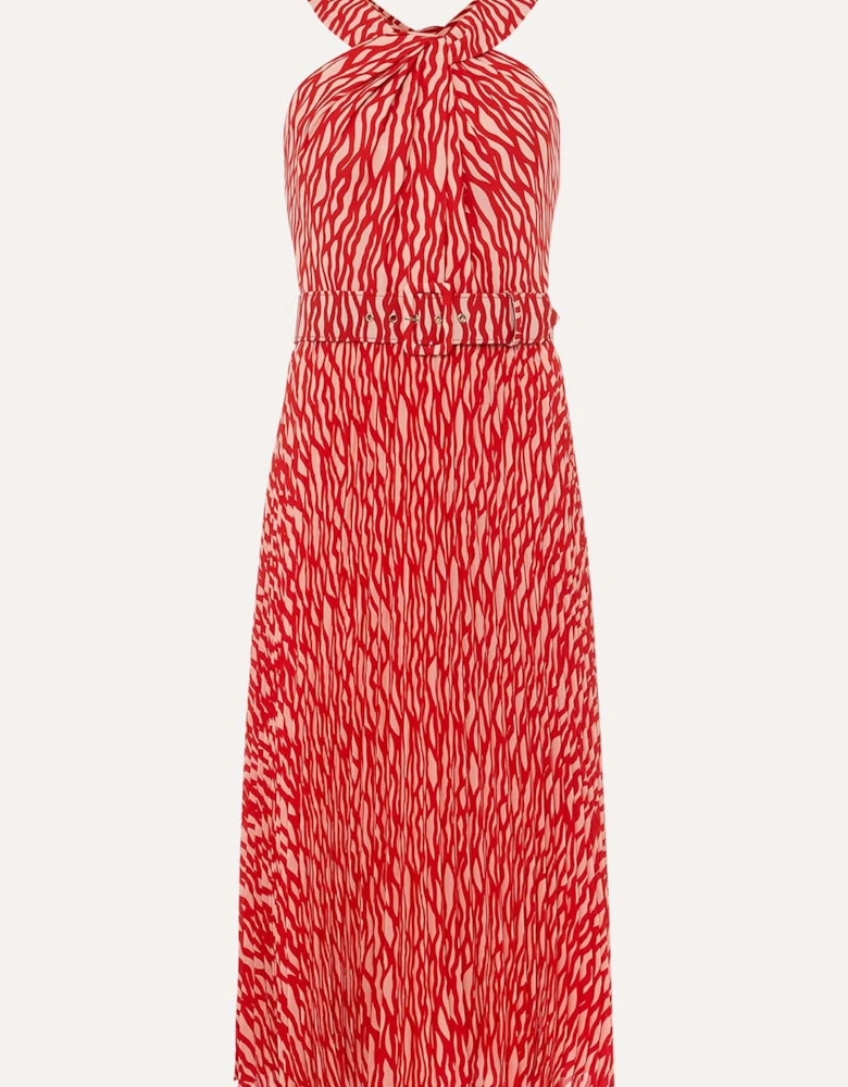 Yas Abstract Print Halterneck Dress