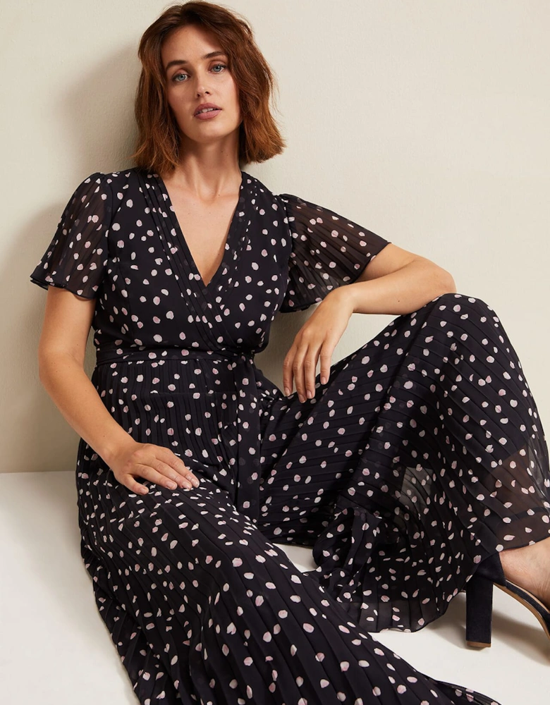 Alexandra Spot Pleat Jumpsuit