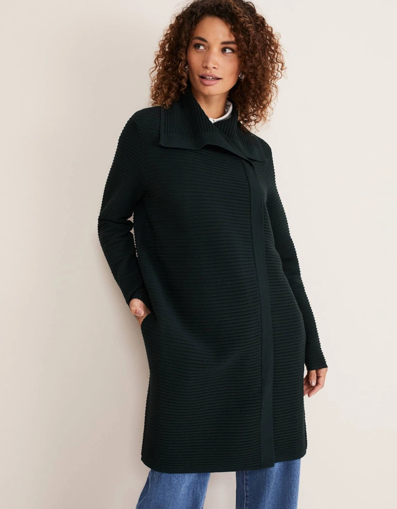 Sophia Ribbed Longline Coat