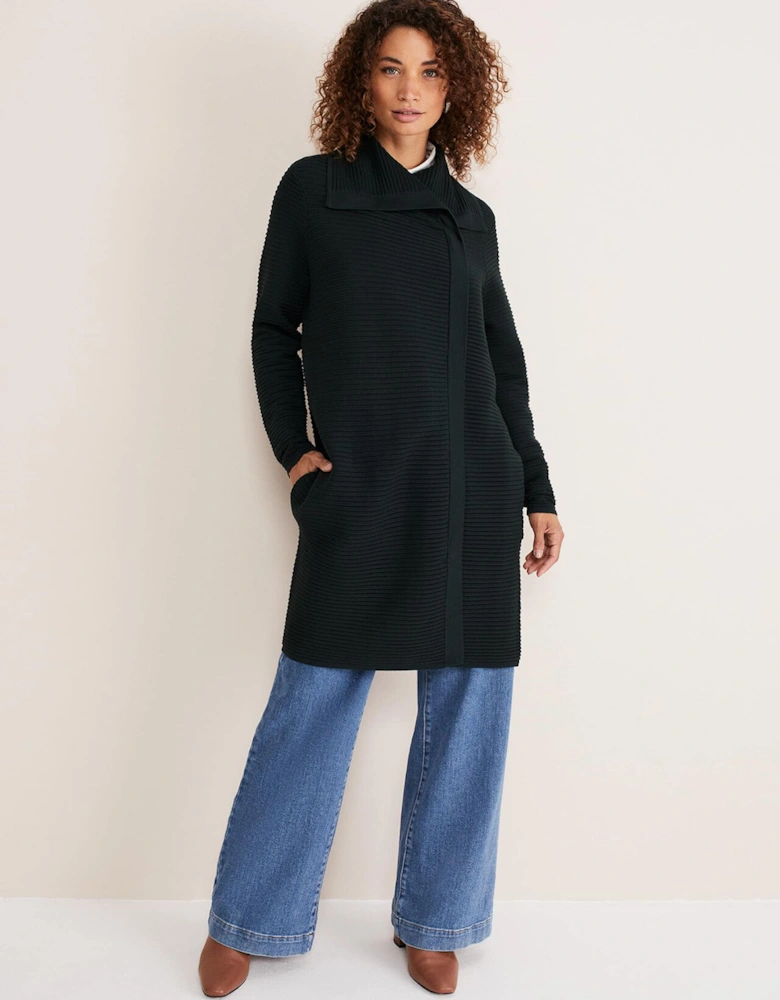 Sophia Ribbed Longline Coat