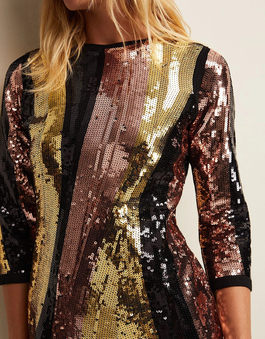 Cassey Rainbow Wave Sequin Dress