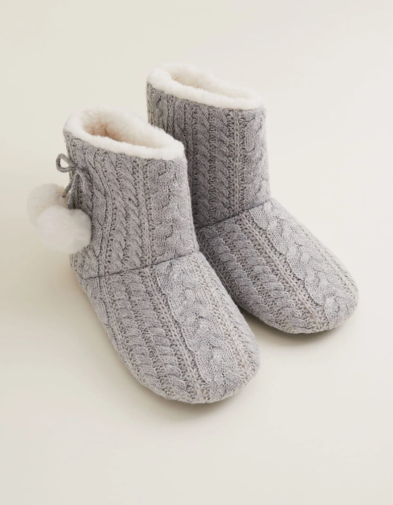 Cable Knit Slipper Boots