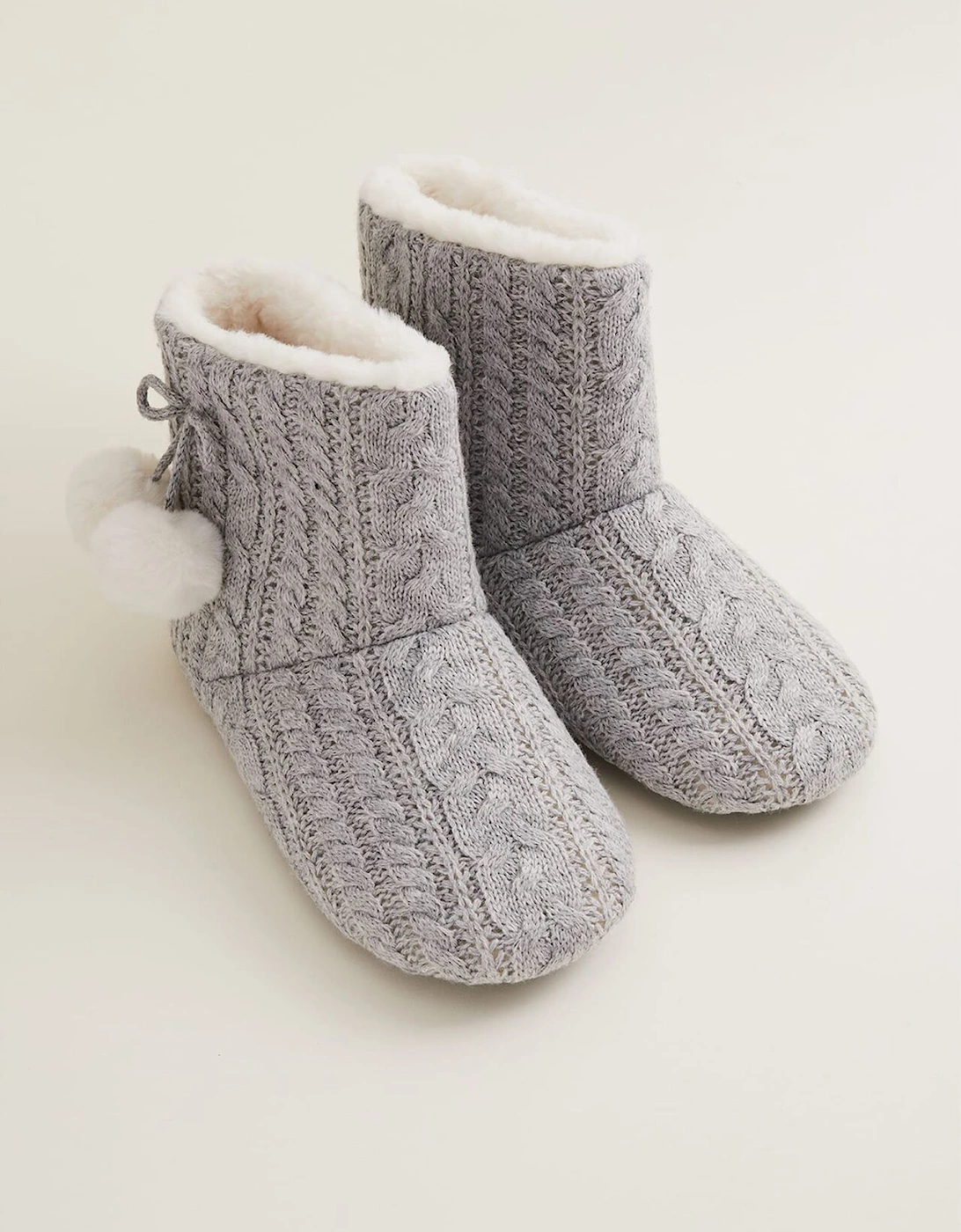 Cable Knit Slipper Boots