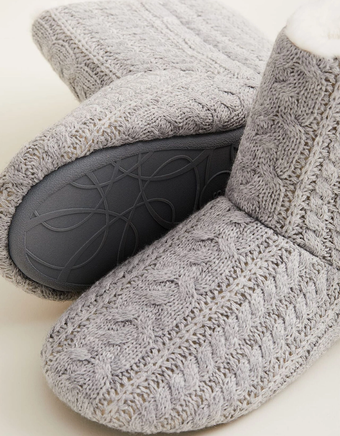 Cable Knit Slipper Boots