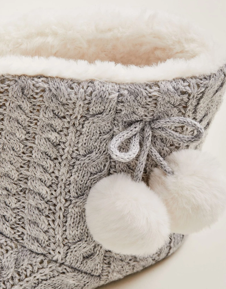 Cable Knit Slipper Boots