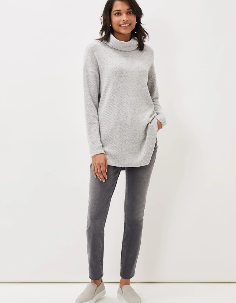 Nico Asymmetric Textured Jersey Top