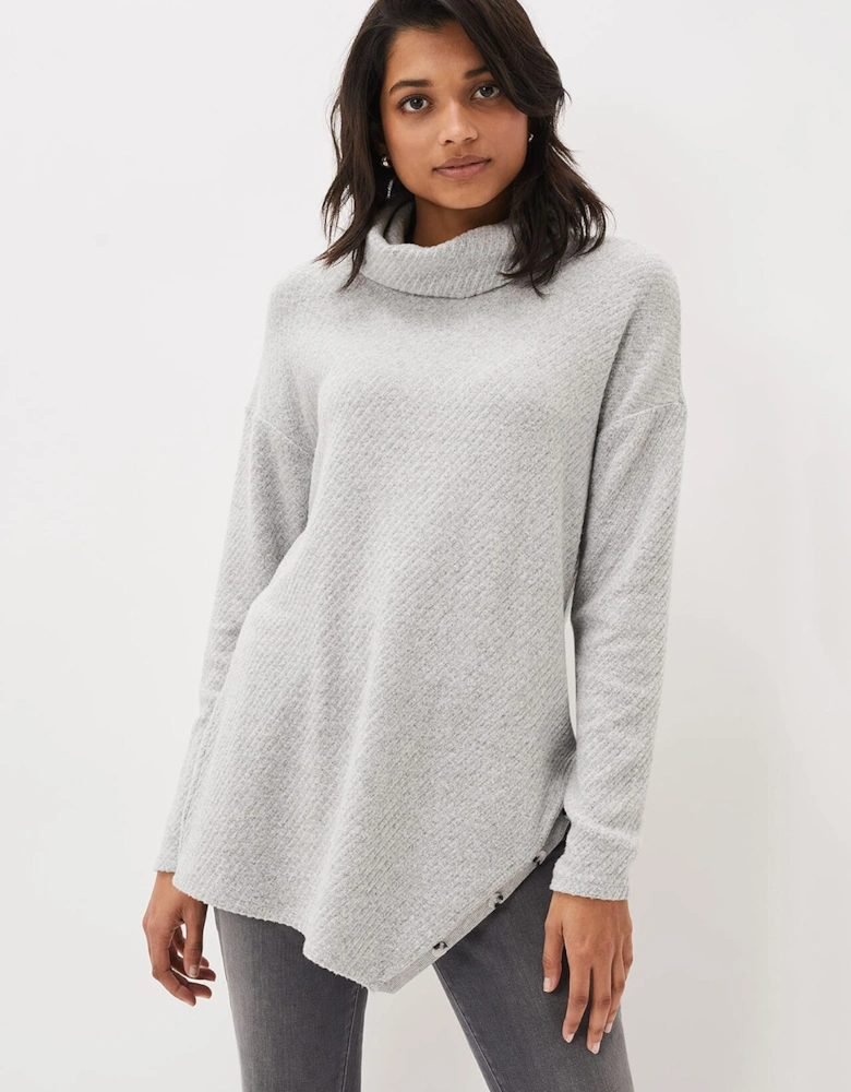 Nico Asymmetric Textured Jersey Top