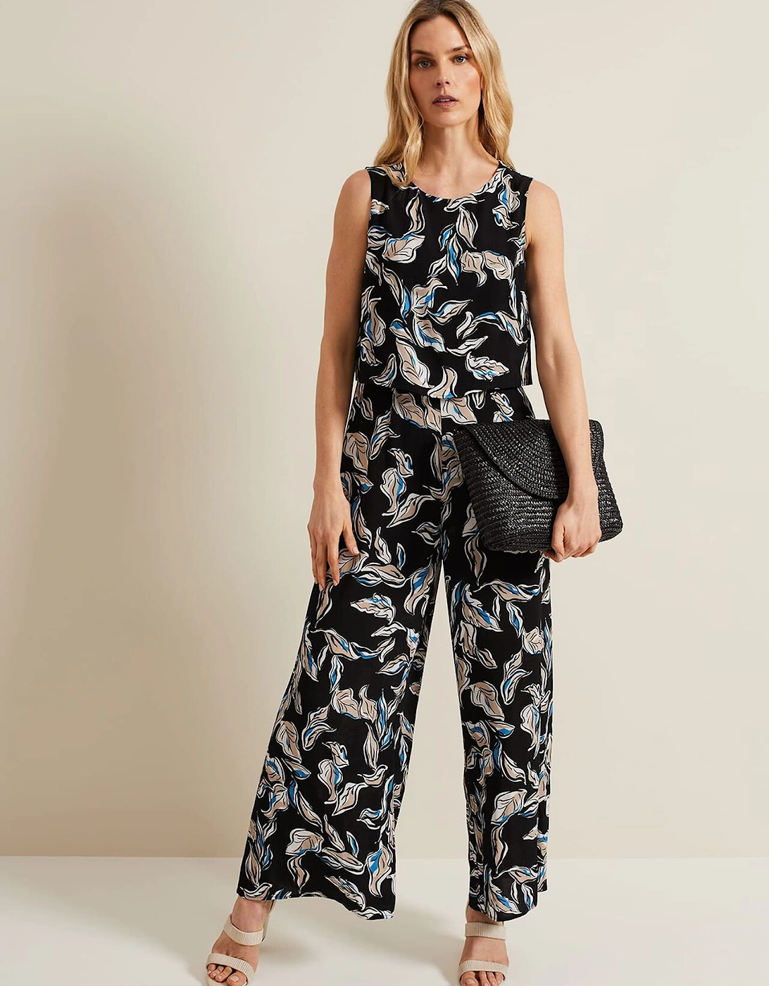 Aubrey Leaf Print Jumpsuit, 9 of 8