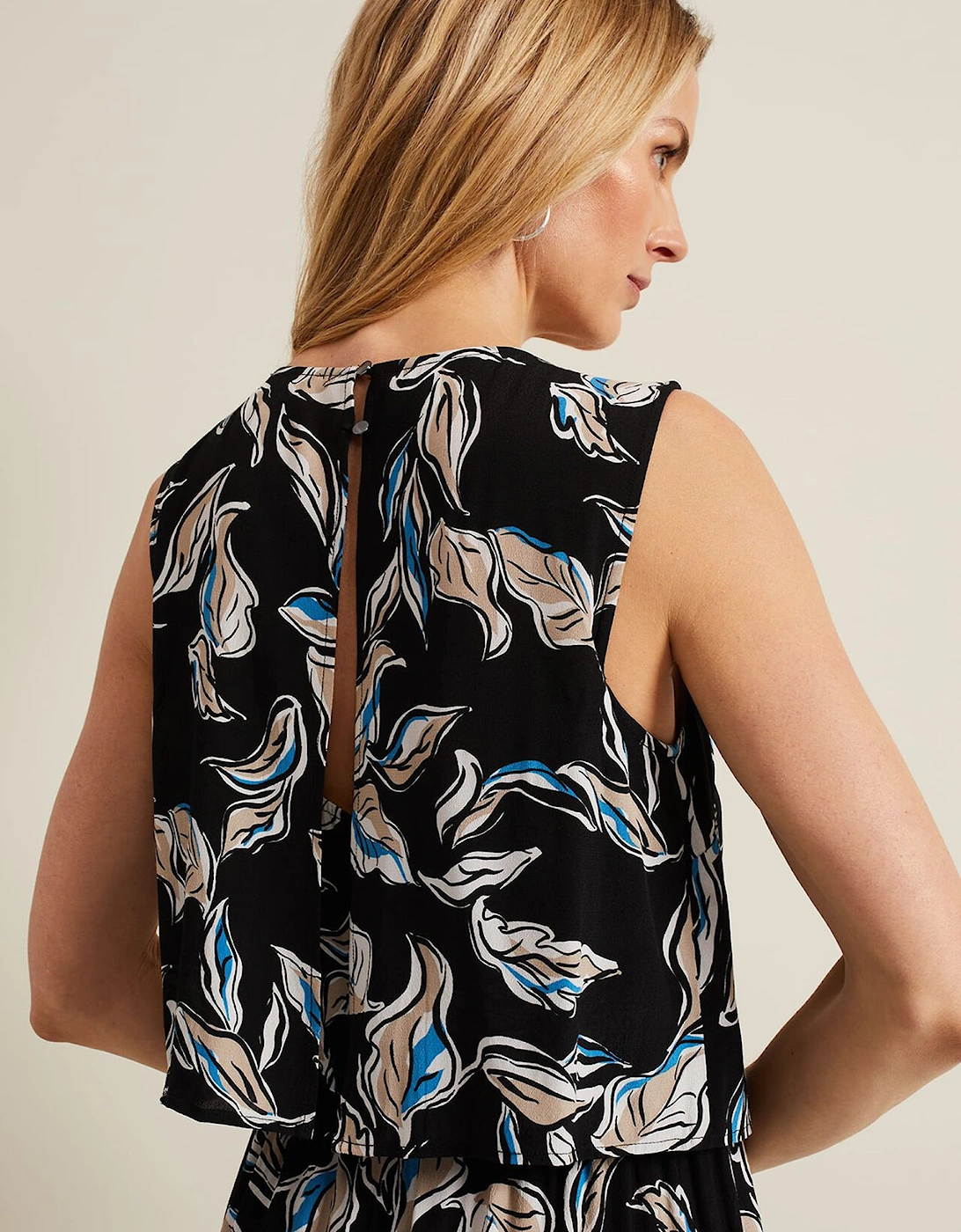 Aubrey Leaf Print Jumpsuit