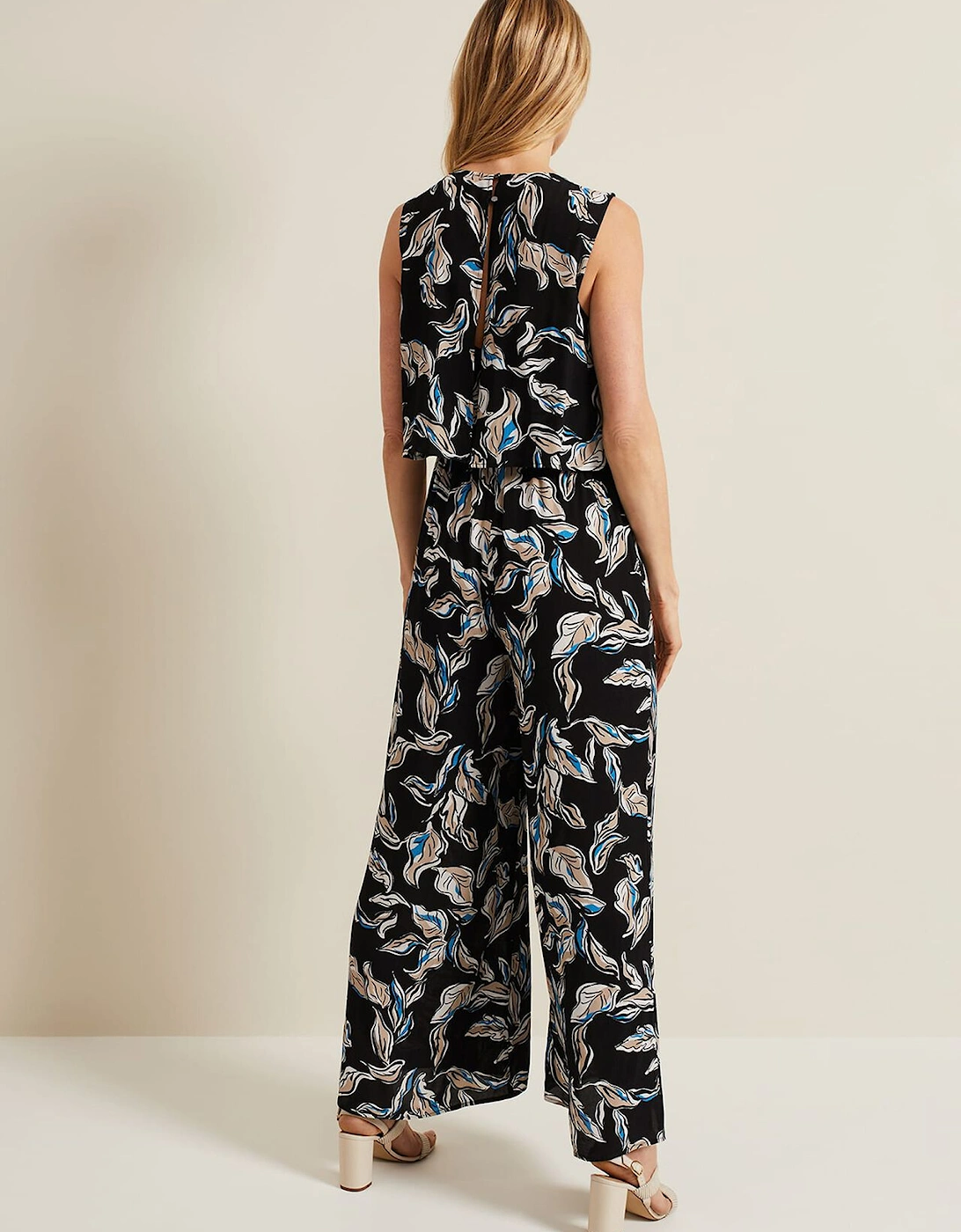 Aubrey Leaf Print Jumpsuit