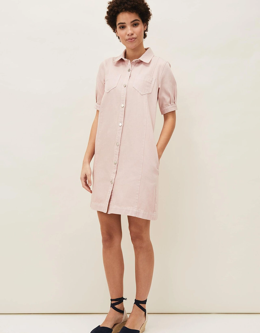 Kiah Puff Sleeve Denim Dress