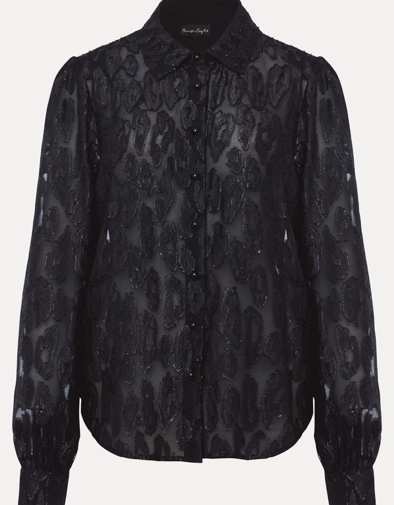 Tate Leopard Jacquard Blouse