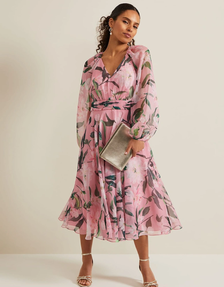 Petite Lina Printed Midi Dress