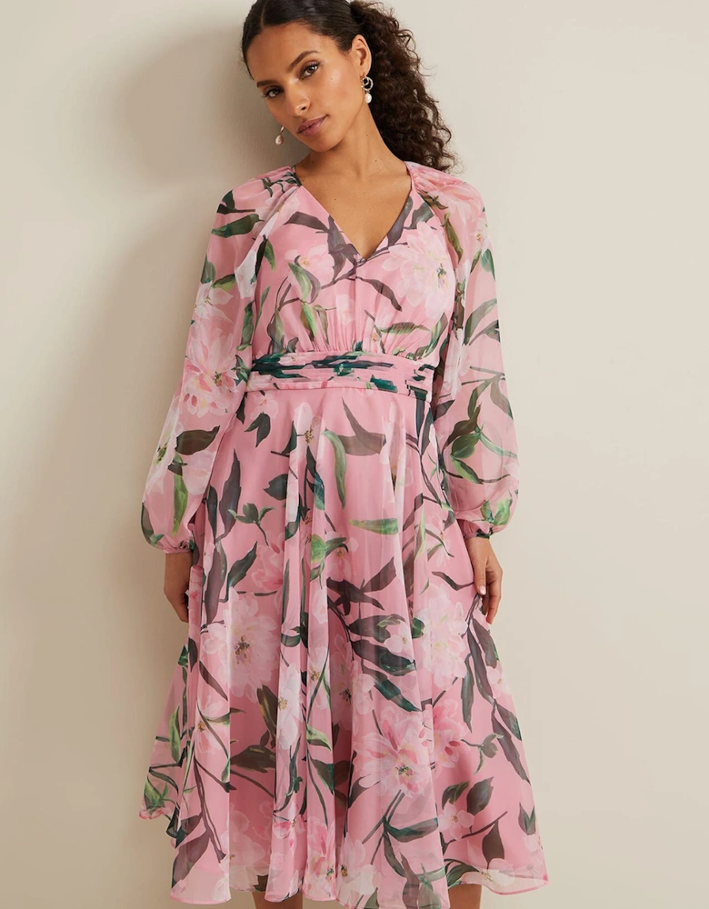 Petite Lina Printed Midi Dress