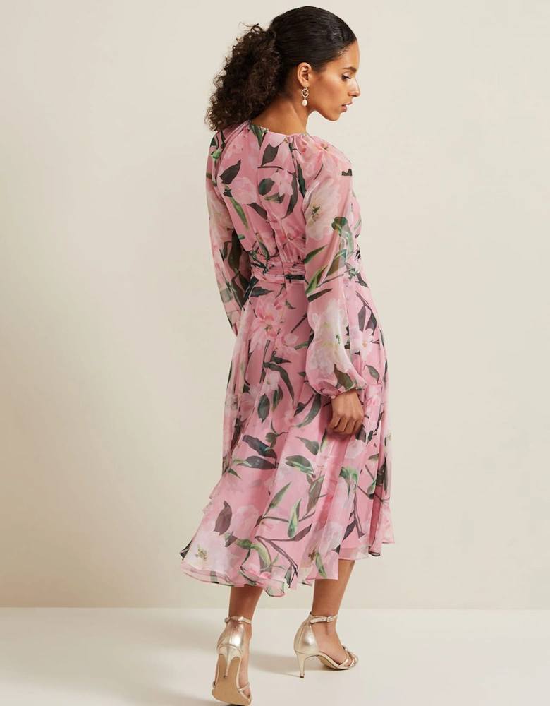 Petite Lina Printed Midi Dress