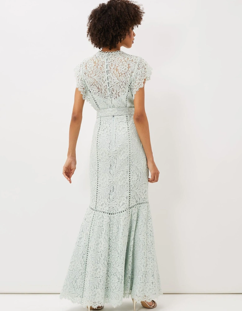 Esmerelda Lace Belted Fishtail Dress