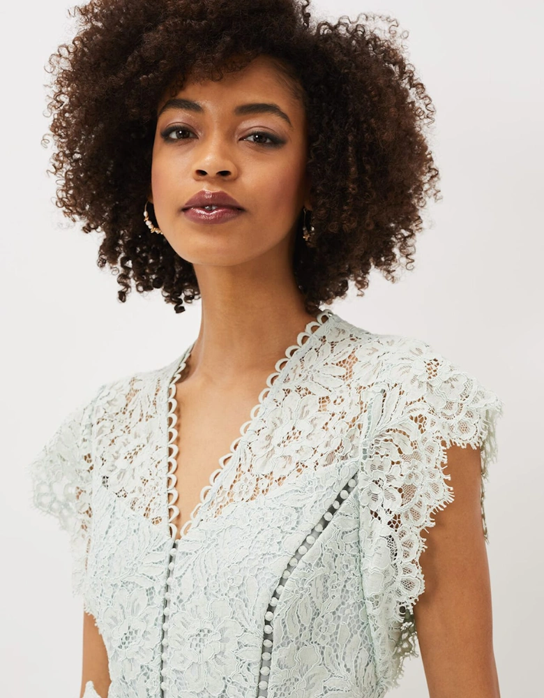 Esmerelda Lace Belted Fishtail Dress