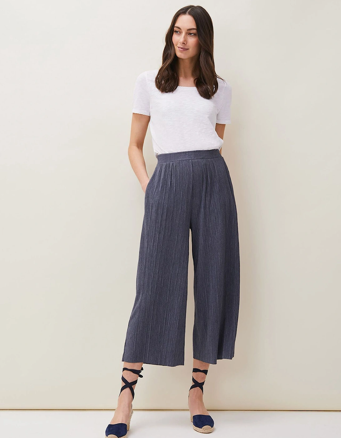 Bradie Plisse Wide Leg Trousers