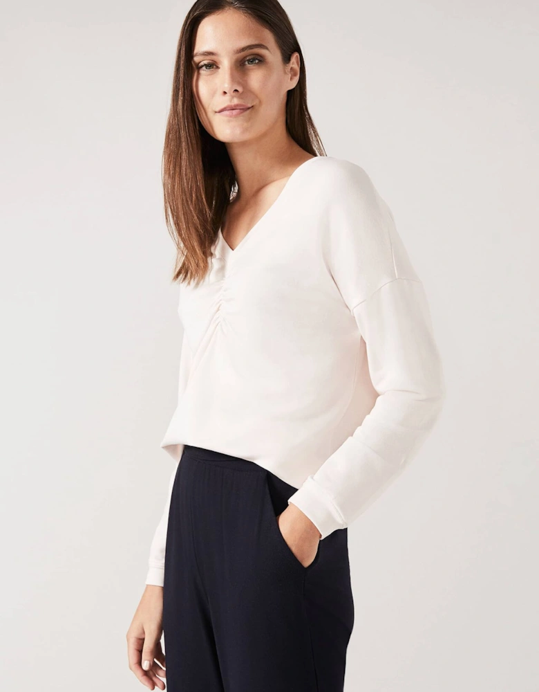 Ruched Front Sweat Top