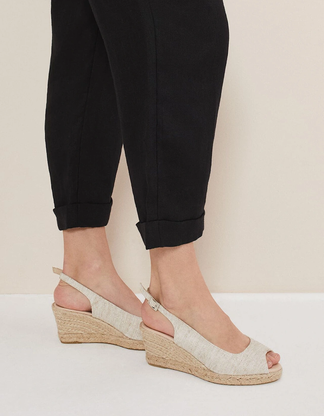 Peeptoe Slingback Espadrilles