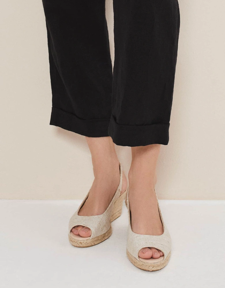 Peeptoe Slingback Espadrilles