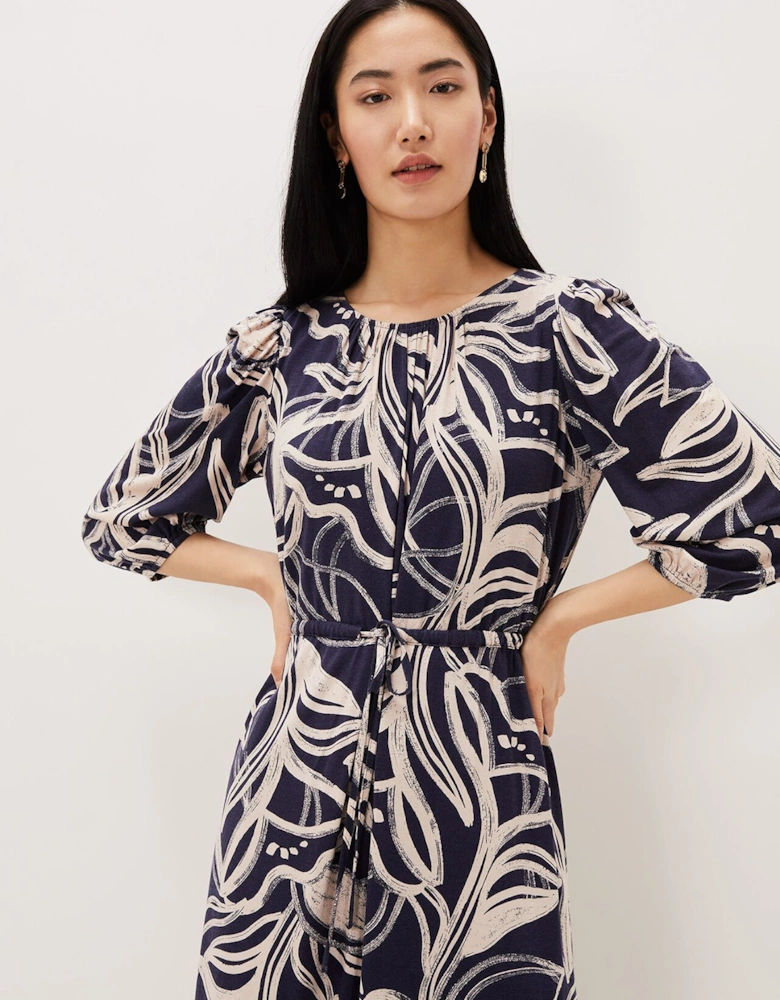 Carley Print Jersey Midi Dress