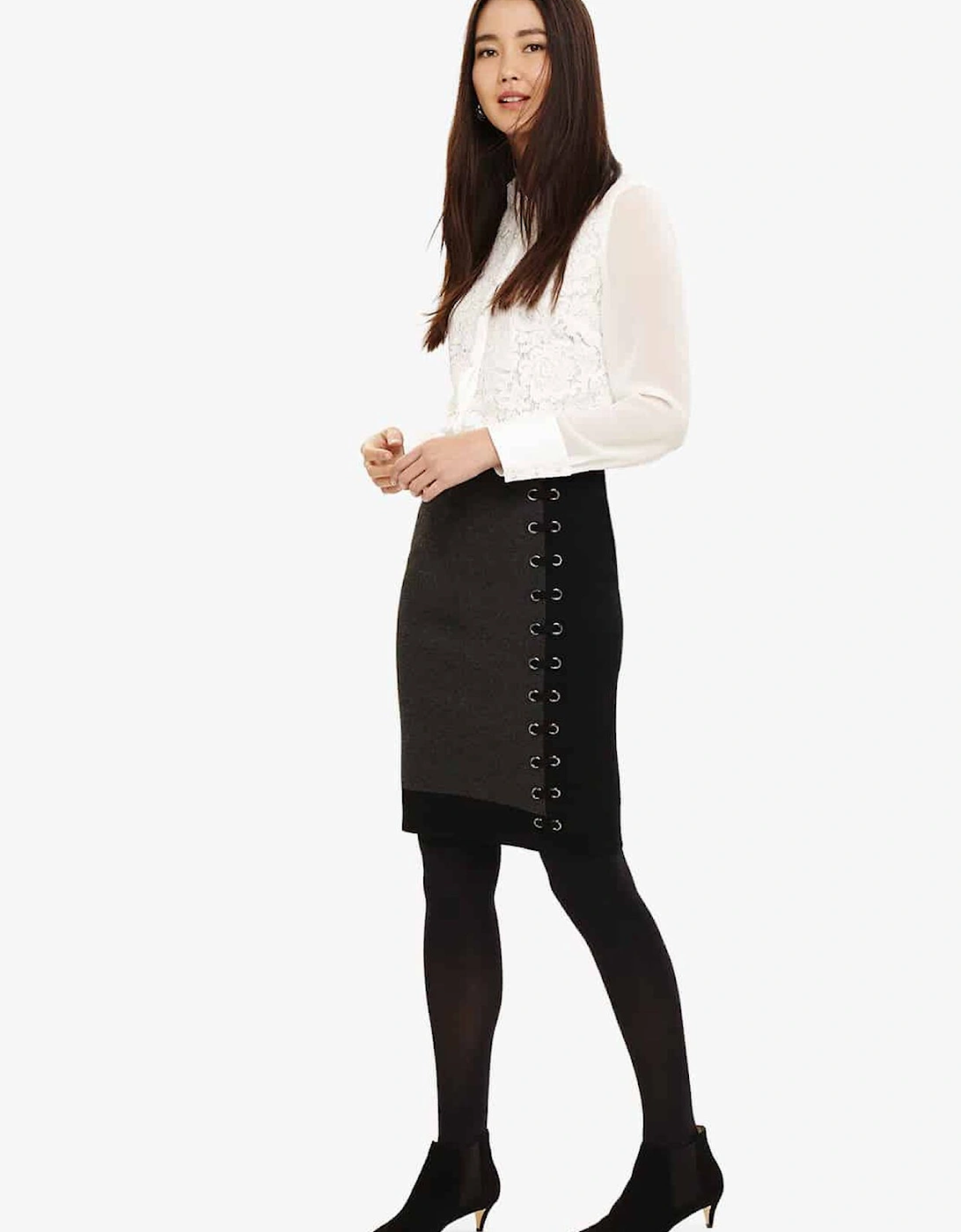 Essie Eyelet Knitted Skirt