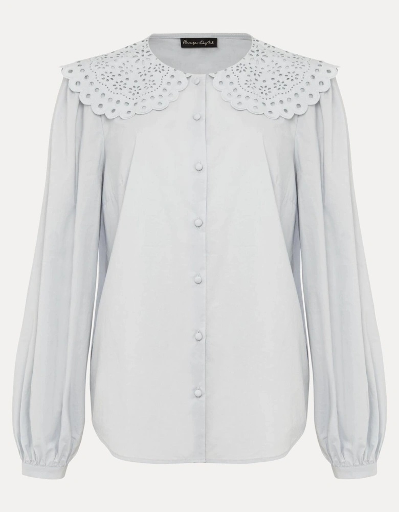 Amelia Oversized Embroidered Collar Blouse