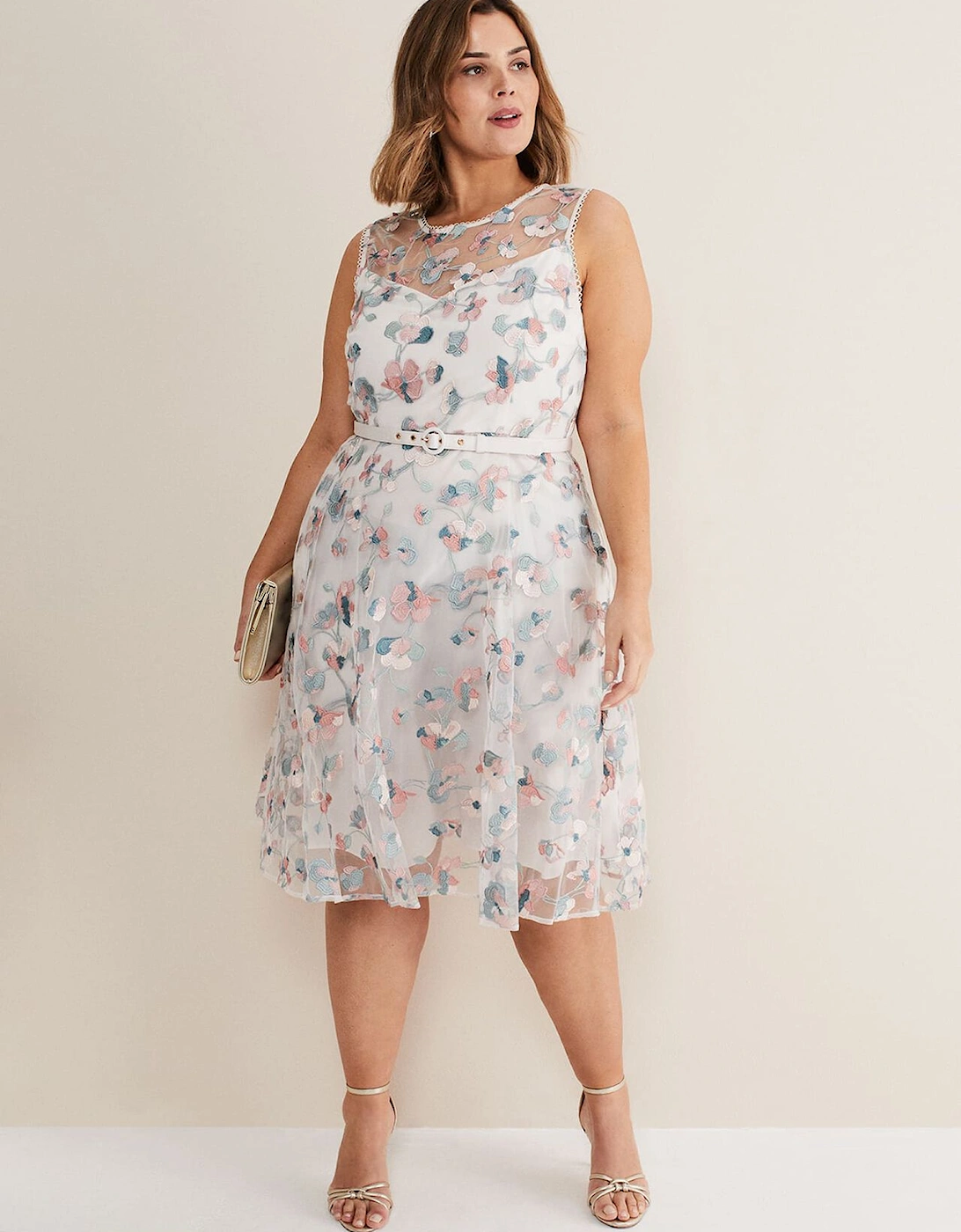 Leighton Floral Embroidered Midi Dress