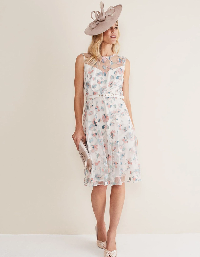 Leighton Floral Embroidered Midi Dress