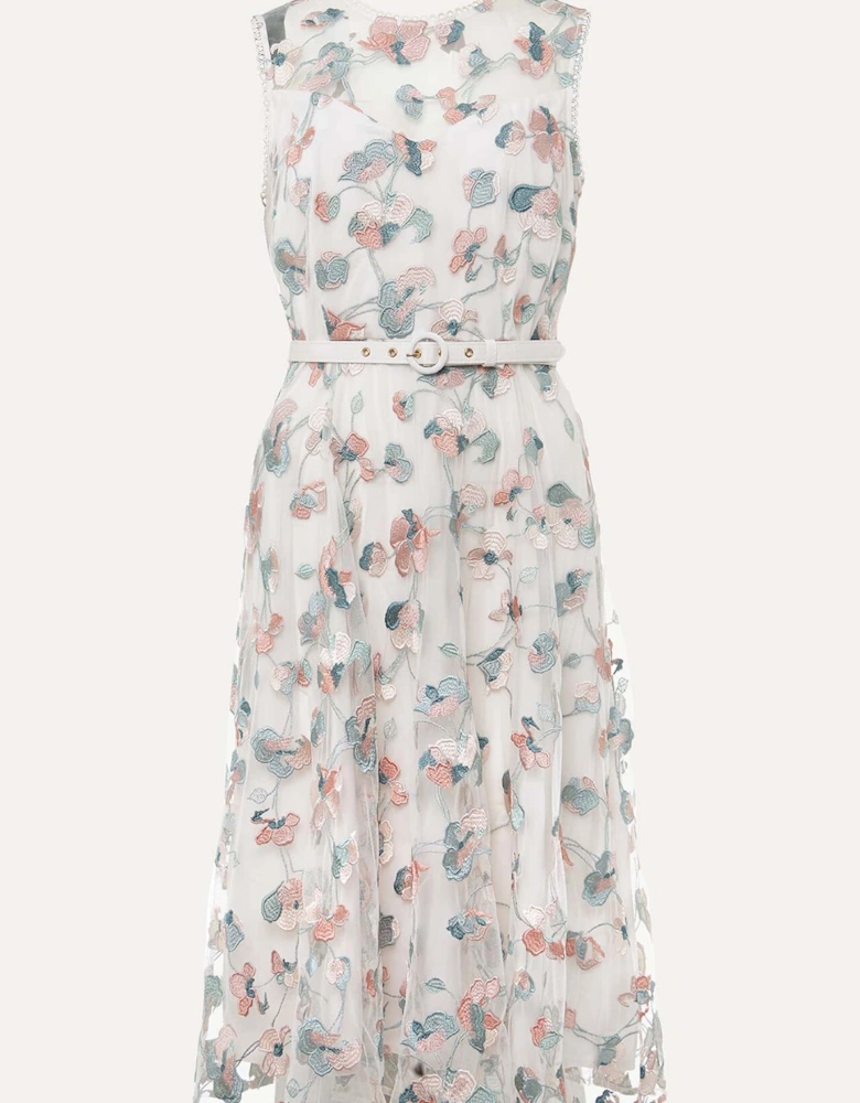 Leighton Floral Embroidered Midi Dress