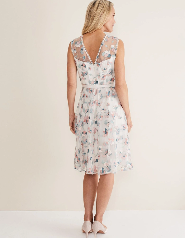 Leighton Floral Embroidered Midi Dress