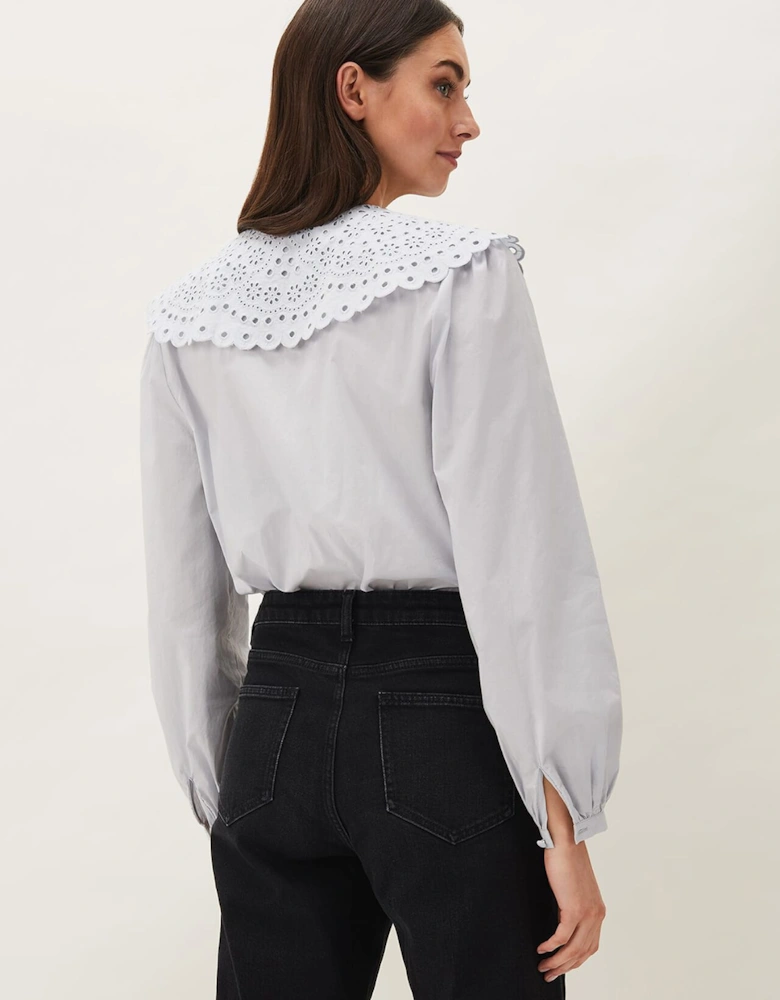 Amelia Oversized Embroidered Collar Blouse