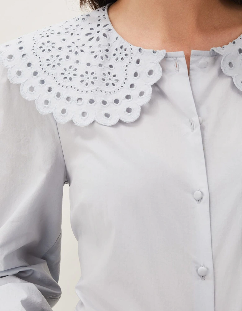 Amelia Oversized Embroidered Collar Blouse