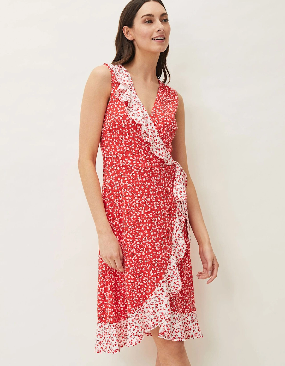 Ebony Floral Ditsy Wrap Dress, 7 of 6