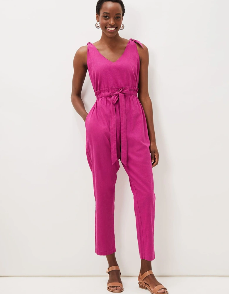 Chessie Linen Tie Jumpsuit