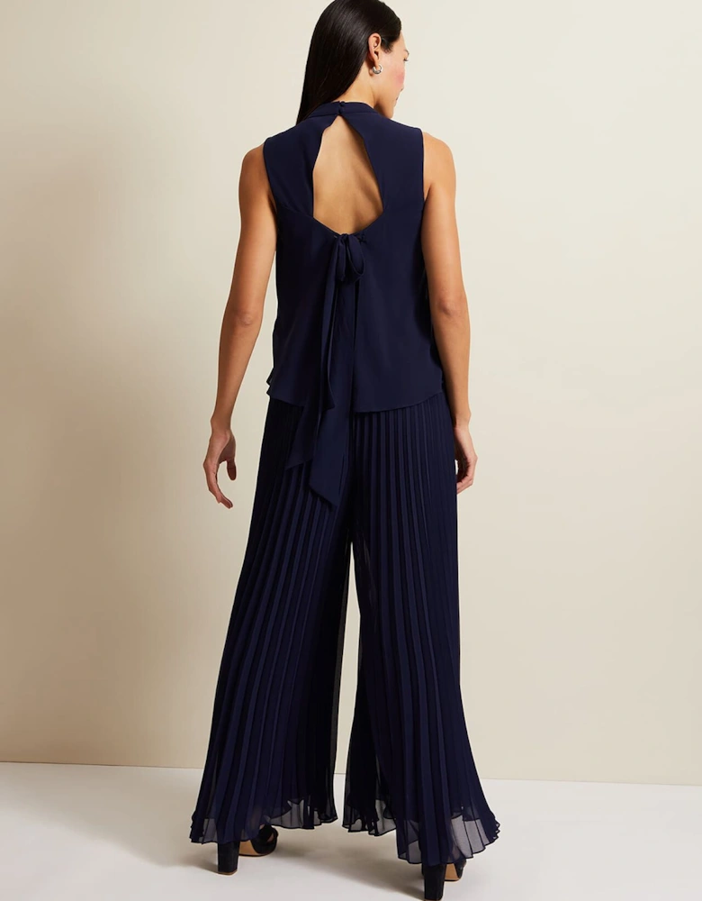 Eden Navy Pleated Jumpsuit