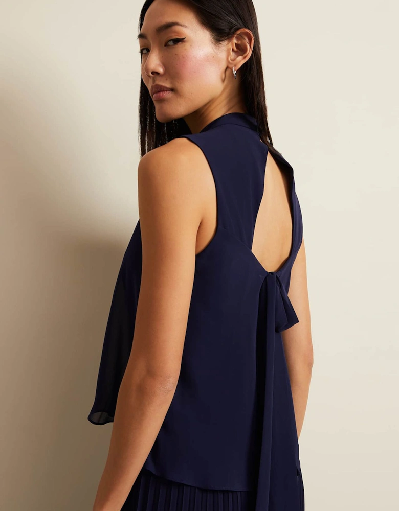 Eden Navy Pleated Jumpsuit