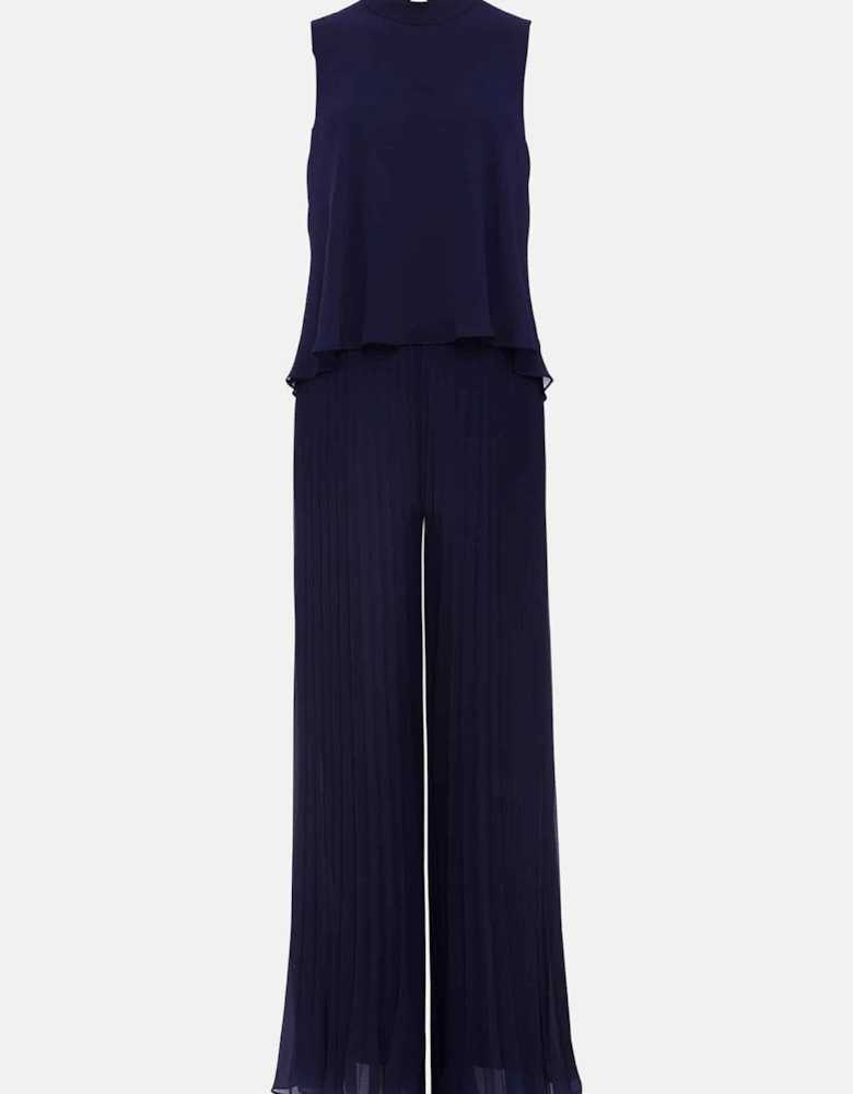 Eden Navy Pleated Jumpsuit