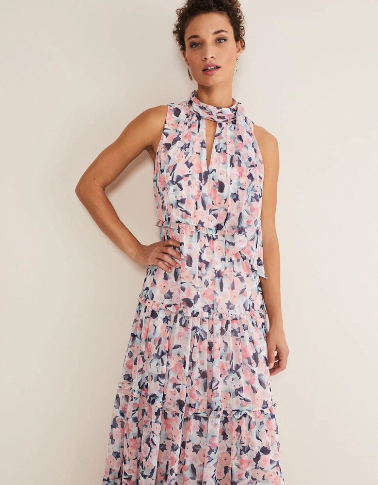 Esme Floral High Neck Maxi Dress