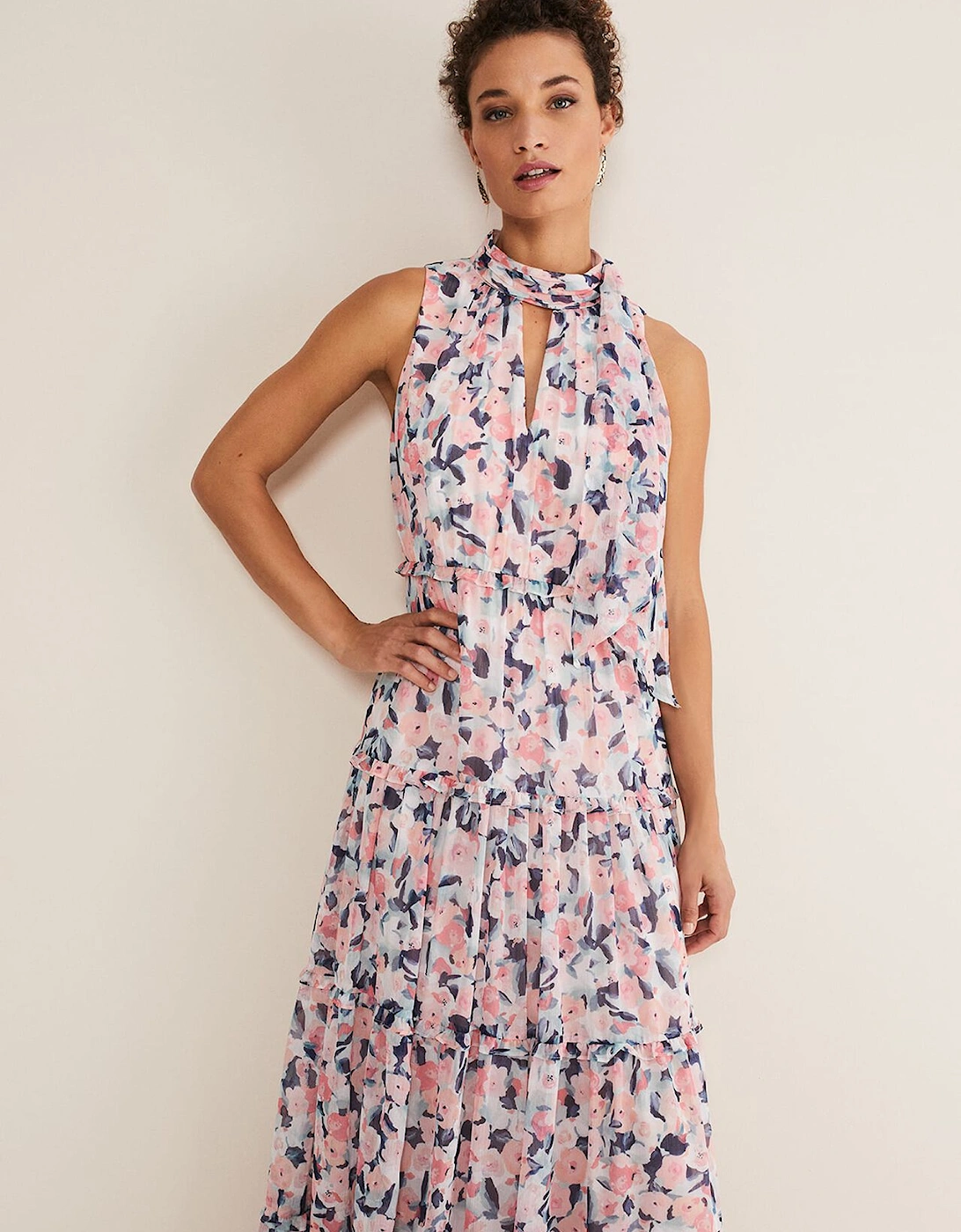 Esme Floral High Neck Maxi Dress