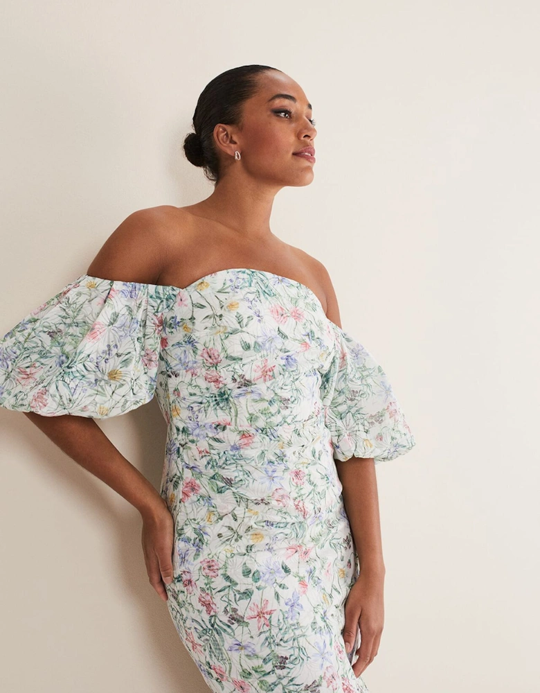 Stevie Floral Bodycon Midi Dress