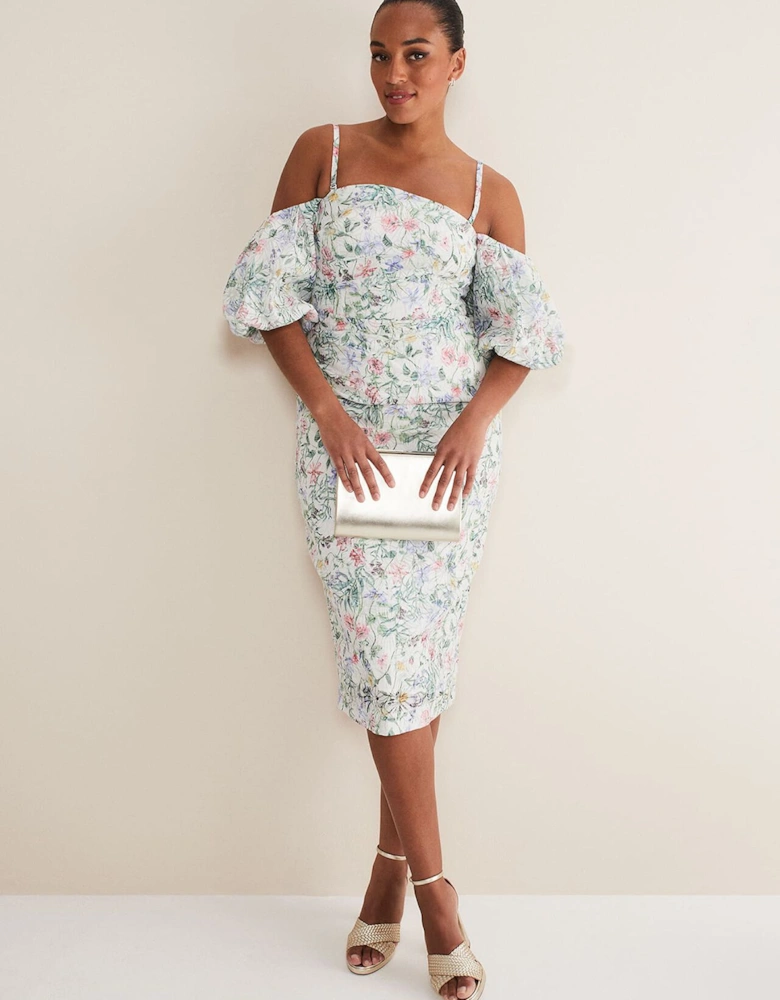 Stevie Floral Bodycon Midi Dress