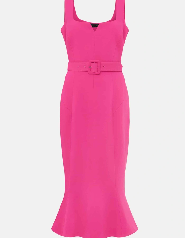 Adria Pink Fitted Midi Dress