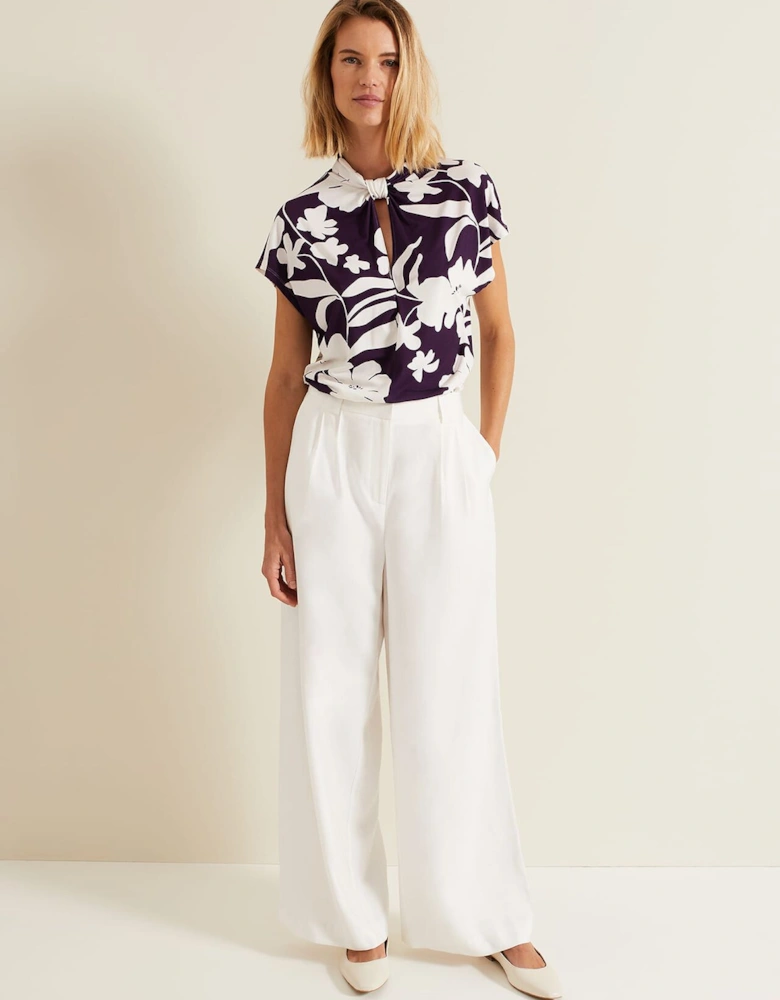 Farley Floral Twist Neck Top